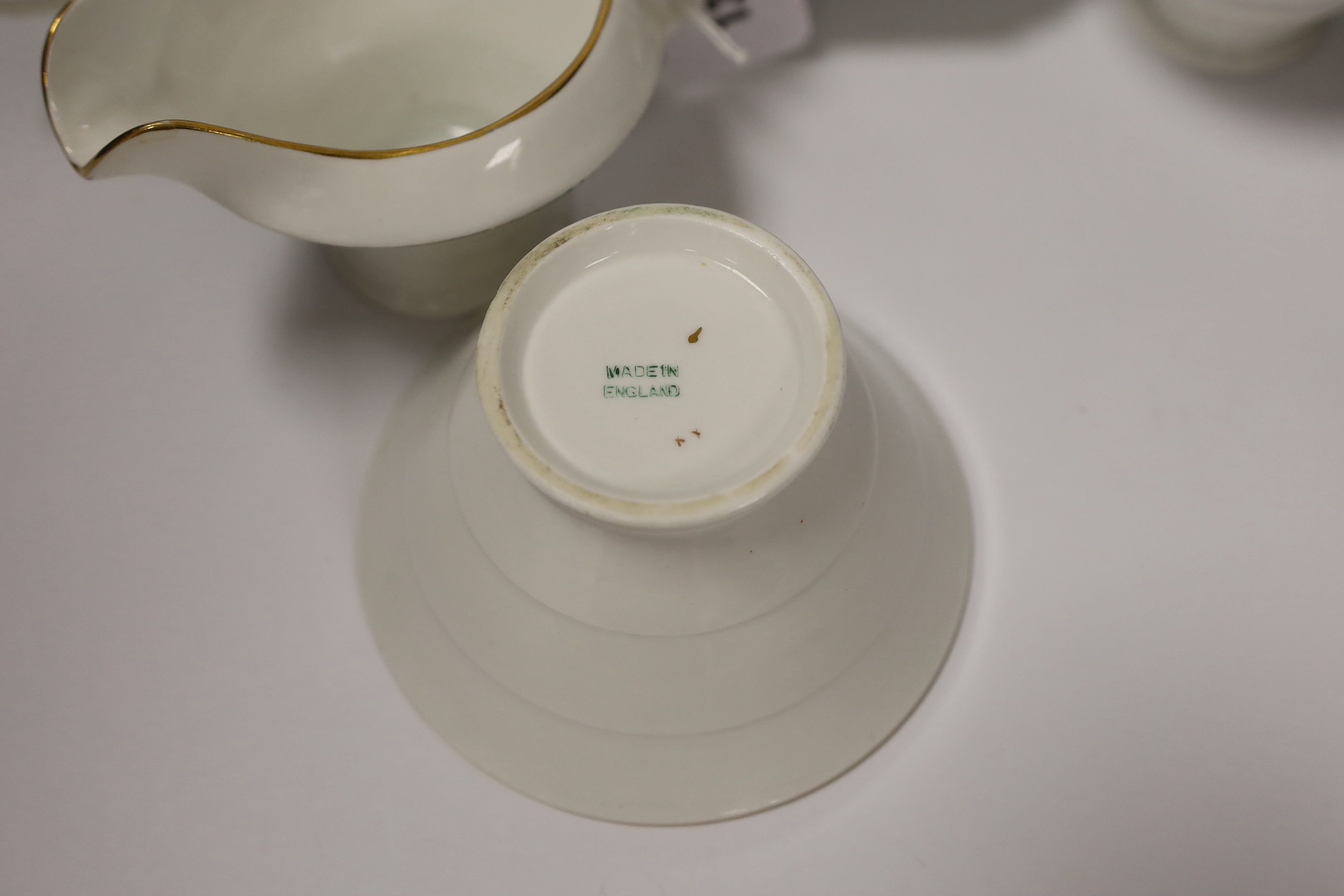 An Art Deco bone china part teaset